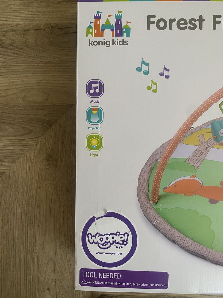 Mata edukacyjna SUN BABY Leśni Przyjaciele z projektorem  XXL