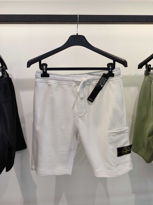 Бермуди STONE ISLAND 64651 Garment-Dyed Cotton Shorts White SI0167-W