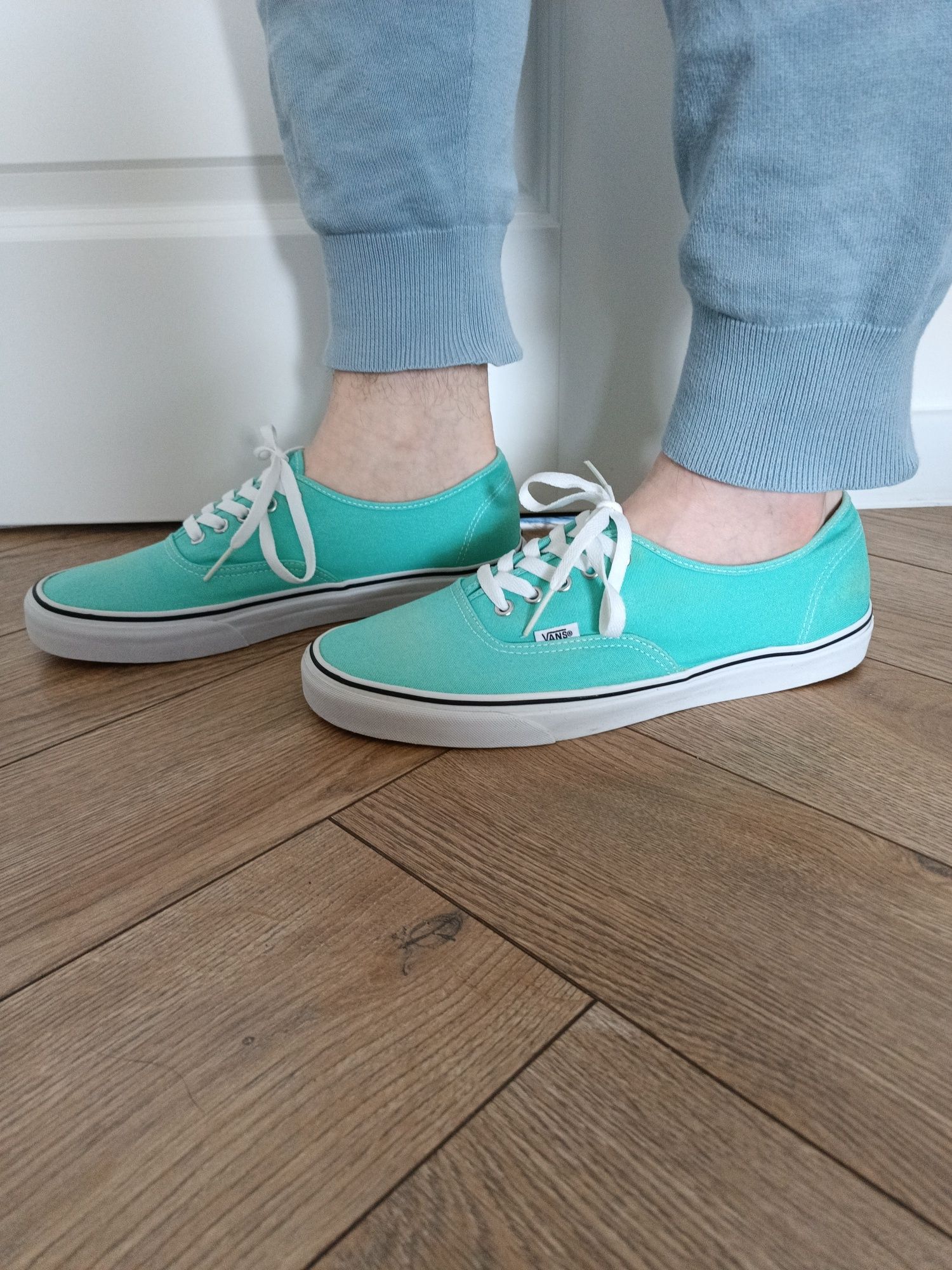 Nowe męskie turkusowe sneakersy Vans Authentic