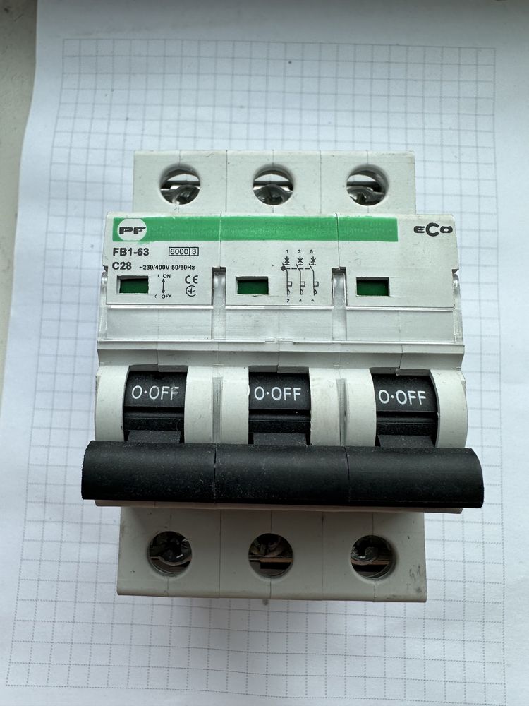 Автоматичний вимикач FB1-63 3P C 28A 6kA ECO