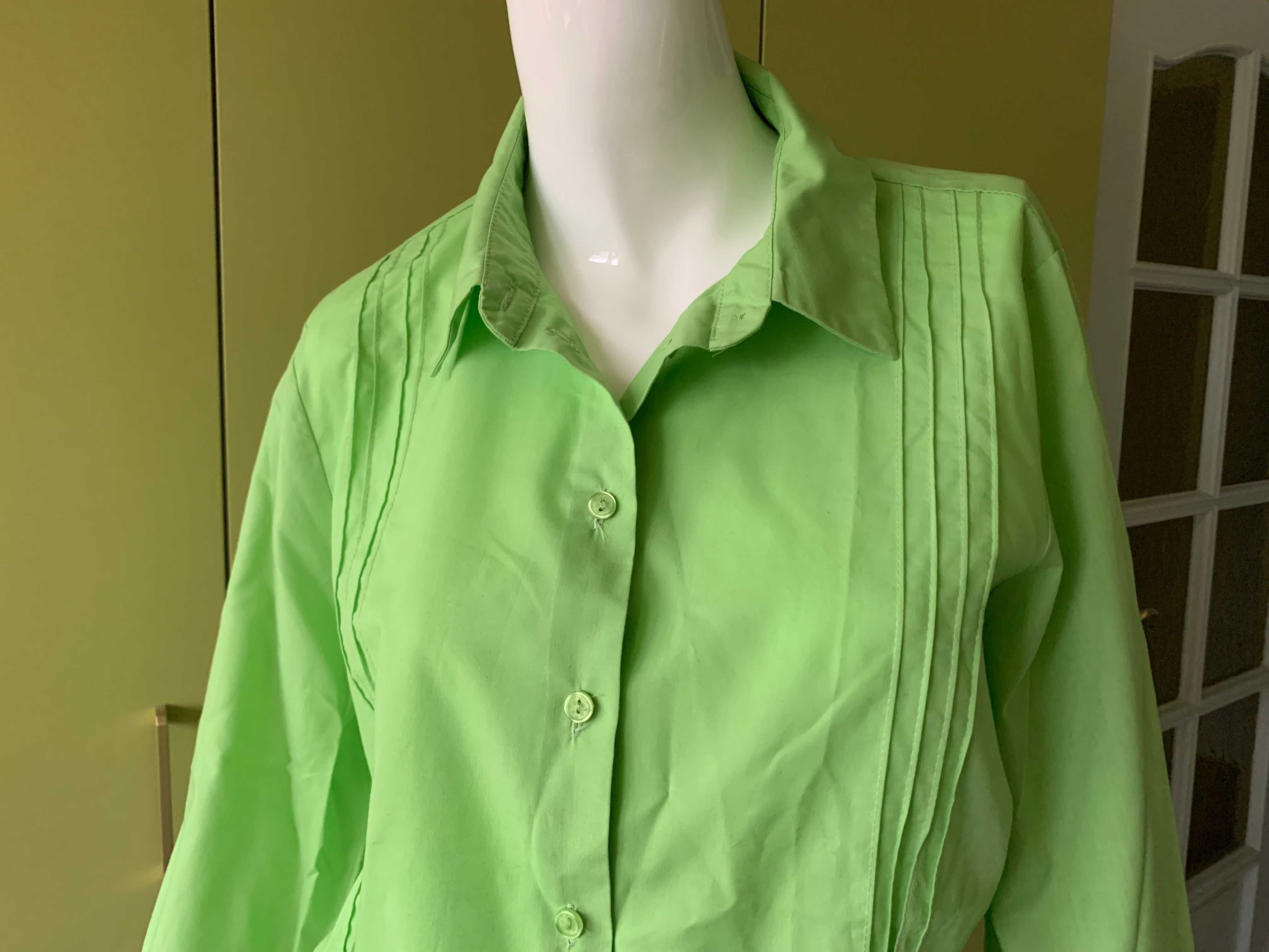 Koszula bluzka koszulowa w kolorze zielonego groszku roz. XL 42