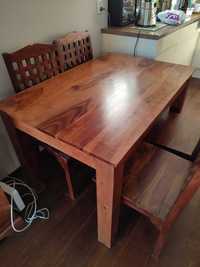 Duży stół drewniany +5 krzeseł