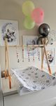 Handmade Stojak edukacyjny Baby Gym, stojak gimnastyczny z drewna