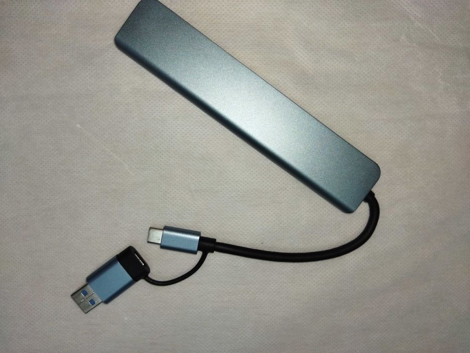 USB хаб 2218TU C/Type A 8 в 1 алюмінієвий hub картрідер аудіо