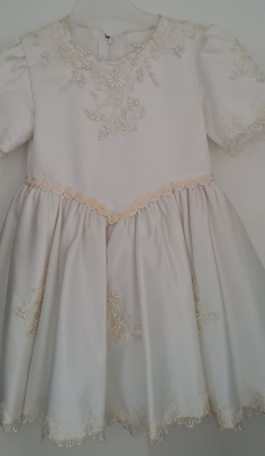 Vestido Cerimónia 2 Anos Cetim motivos bordados