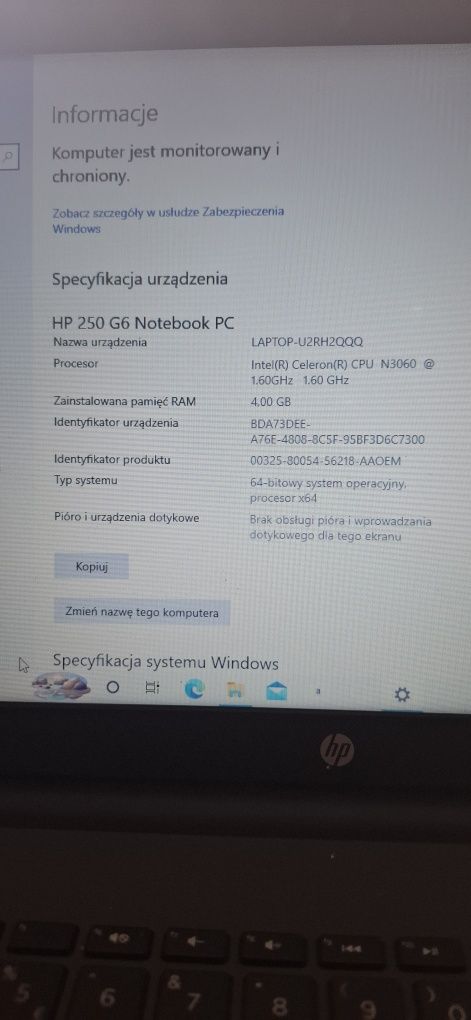 Hp 250 g6 notebook pc