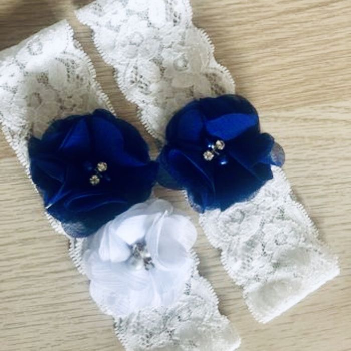 Zestaw granatowych podwiązek