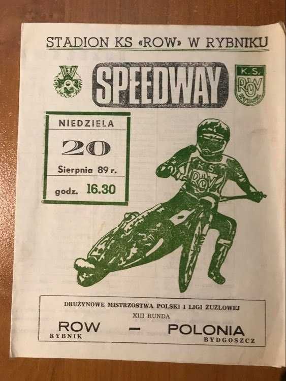 Program żużlowy DMP Row Rybnik - Polonia Bydgoszcz [Rybnik, 1989r.]