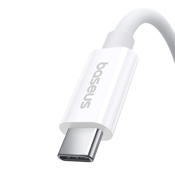 Kabel Baseus CB000068 USB-C - USB-C 240W PD 8K 60Hz 1m - biały