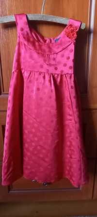 Czerwona elegancka sukienka dla dziewczynki 104/110