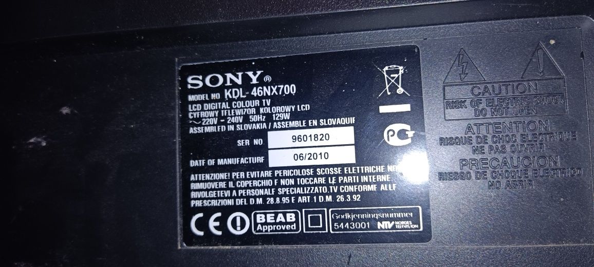 Tv Sony kdl46nx700
