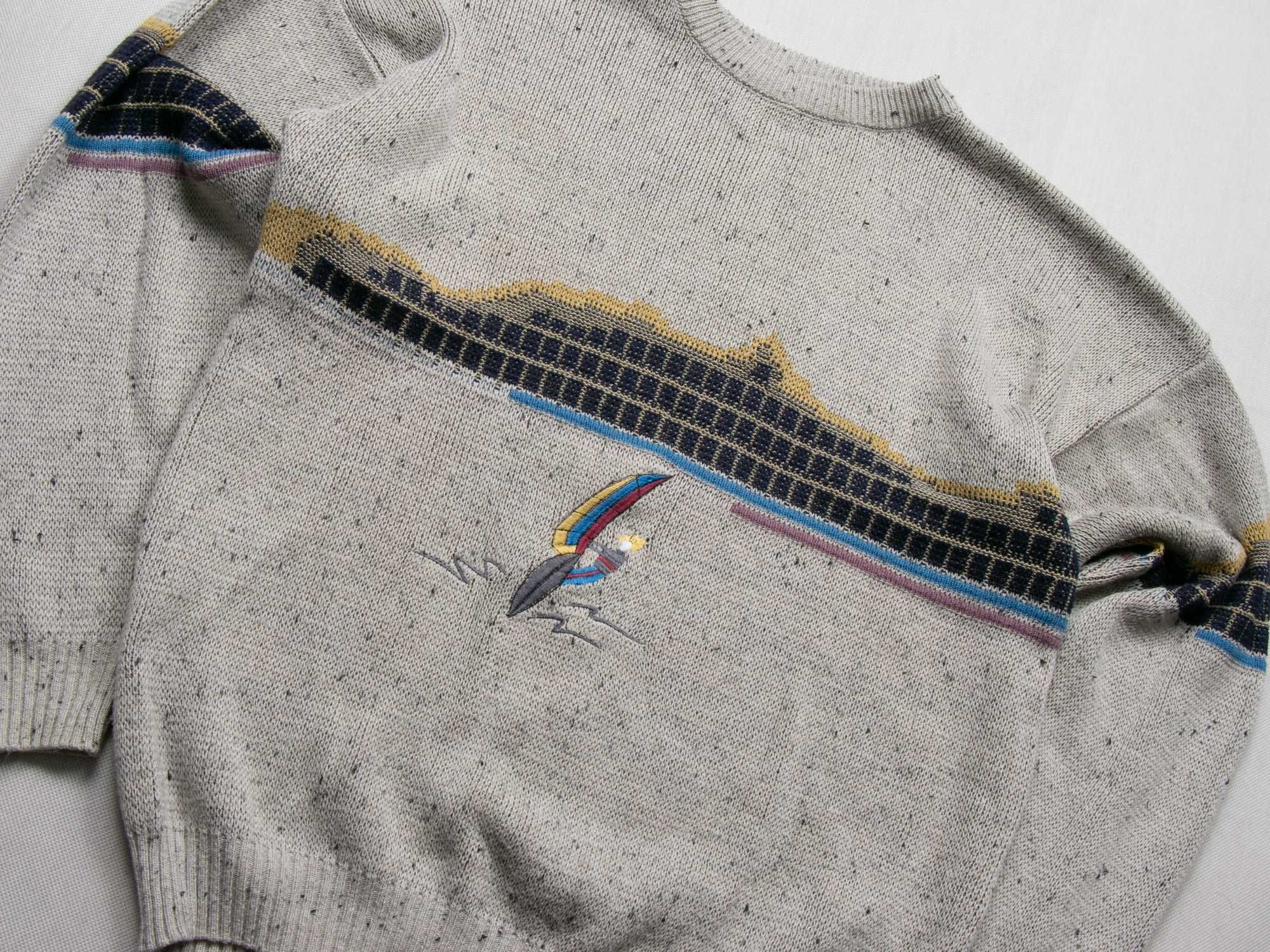 Sweter boxy z wzorem surfera L