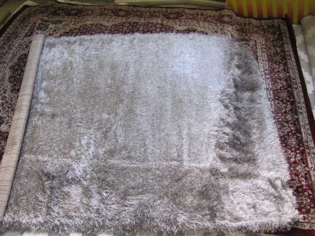 Dywan typu shaggy miękki 120x170cm  Paco GLAMOUR 300 SZARY turecki