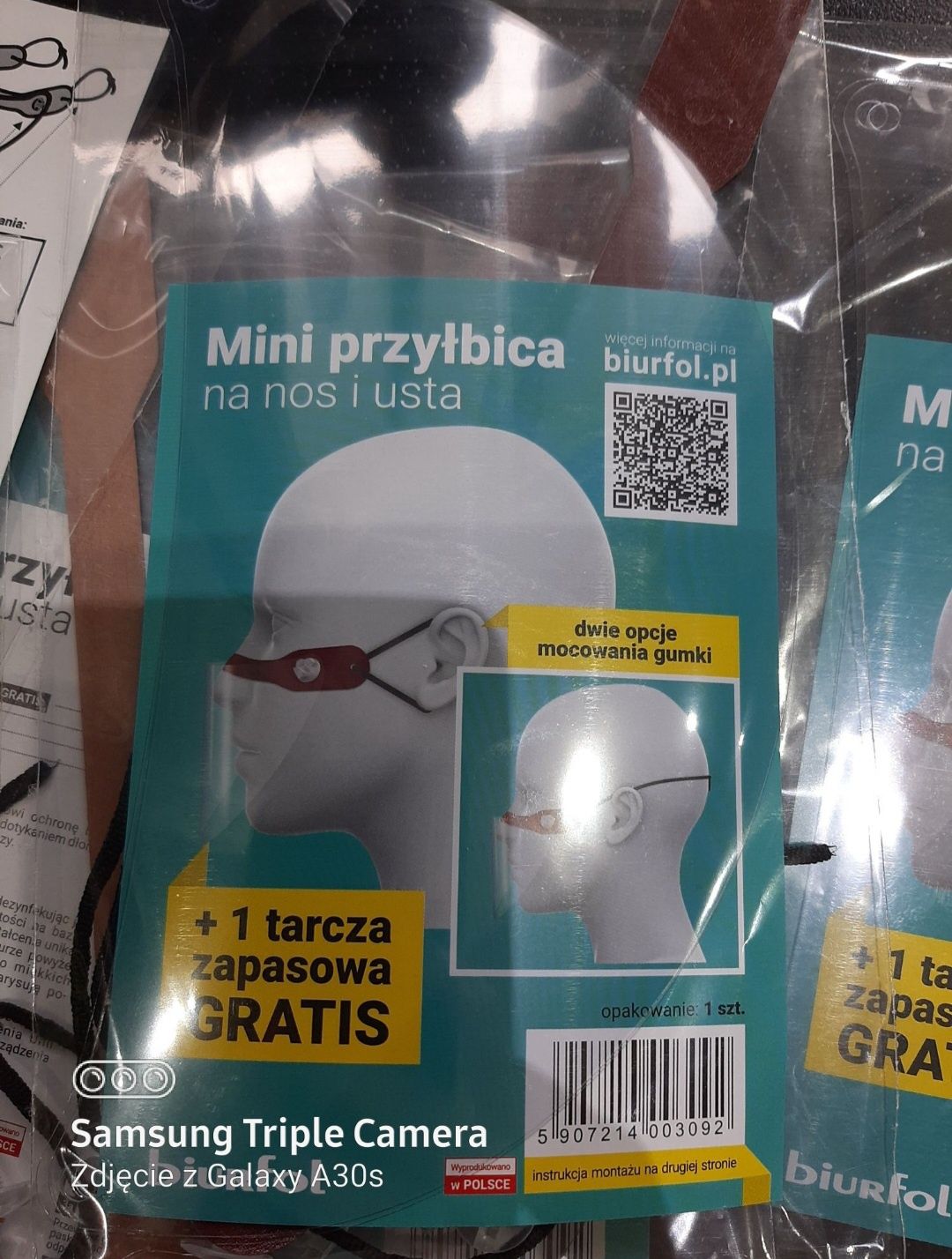 Przyłbice przezroczyste 2 szt w opakowaniu