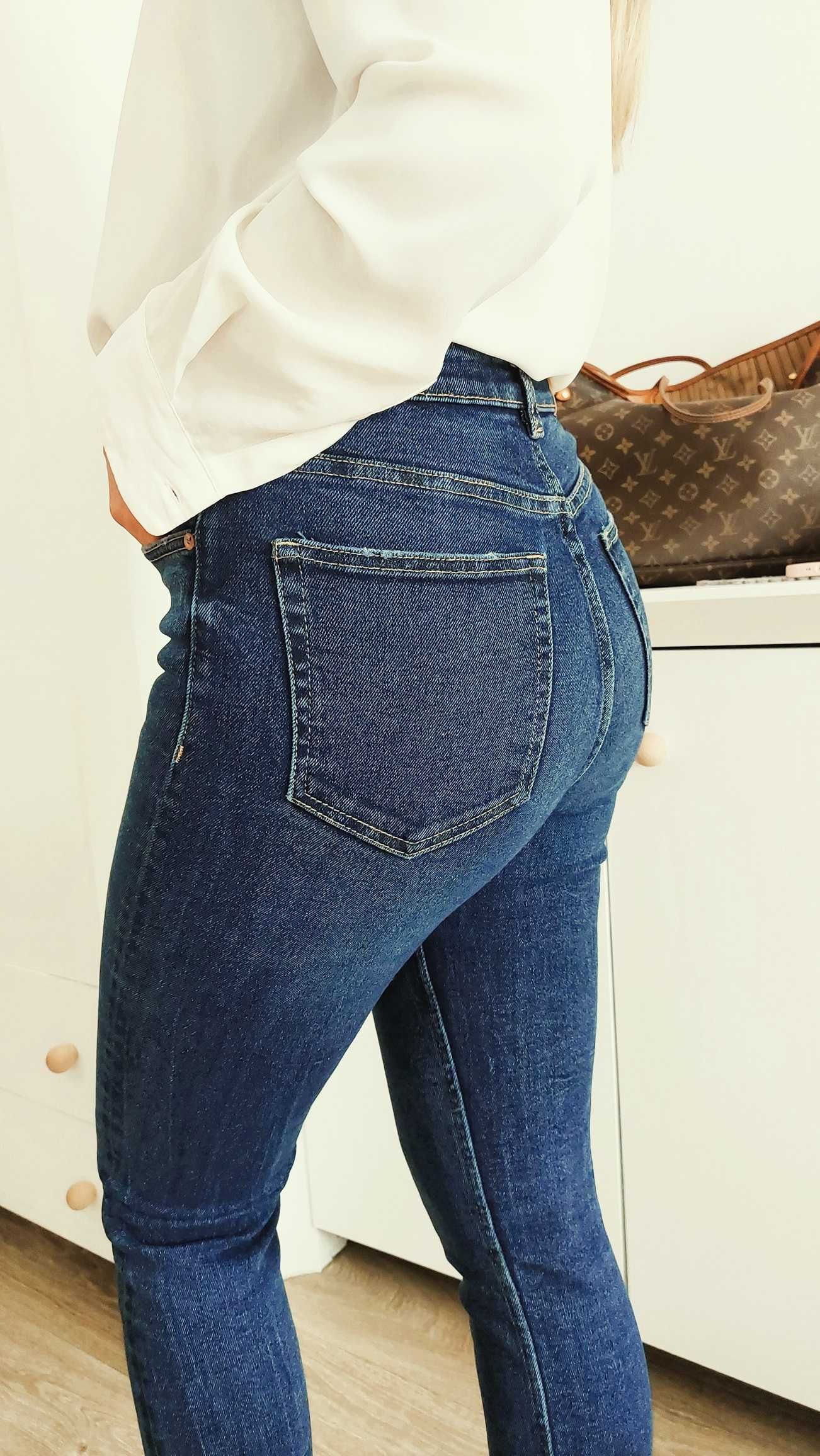 Spodnie jeansy granatowe  Zara r.S  36