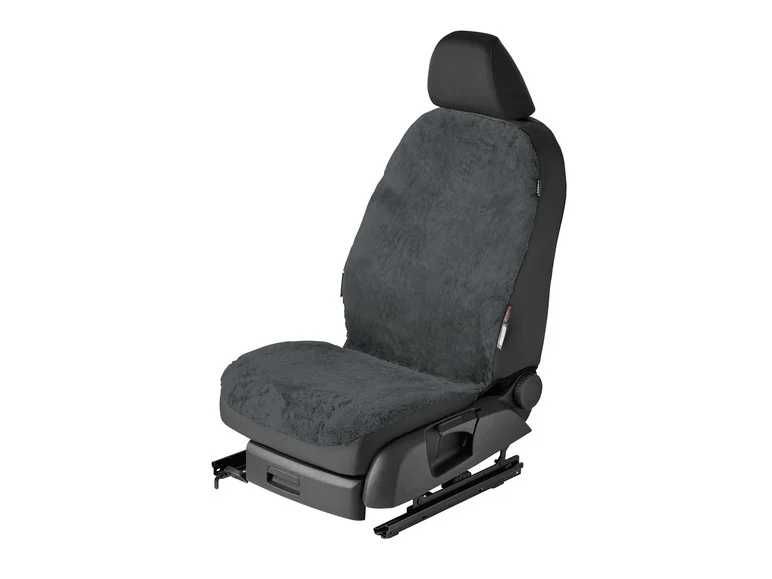 Pokrowiec na fotel samochodowy skóra jagnięca owcza uniwersalny czarny