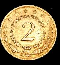 Moneta Jugosławii 2 Dinary 1972r