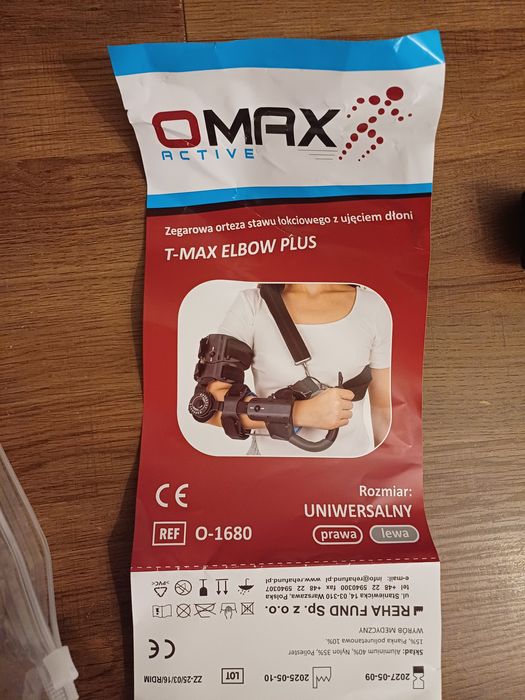 Zegarową orteza stawu łokciowego lewa