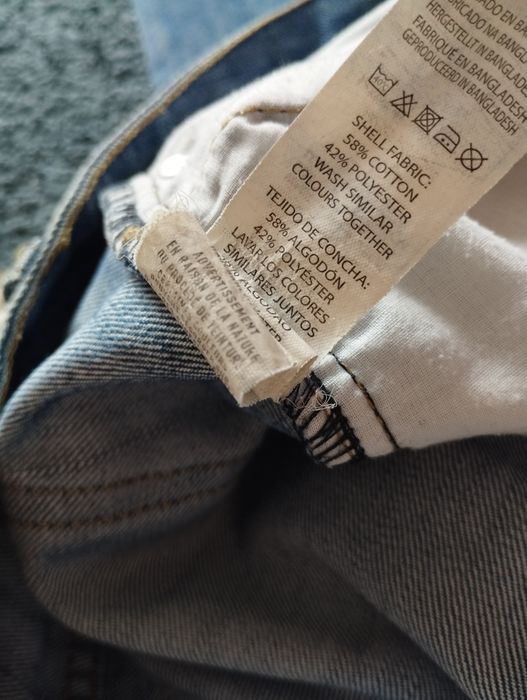 Dżinsy jeansy proste przecierane denim co