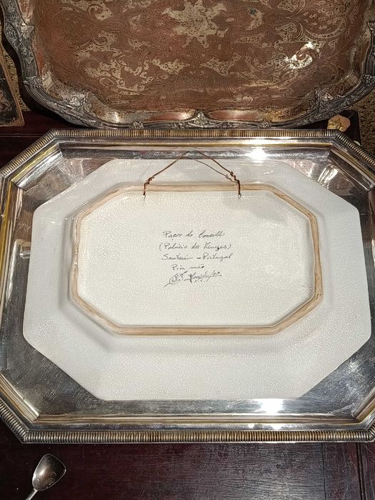 Travessa Santarém cerâmica Caldas da Rainha 37,5 cm Assinada