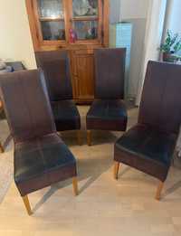 Cztery krzesła do jadalni alkantara - ratan