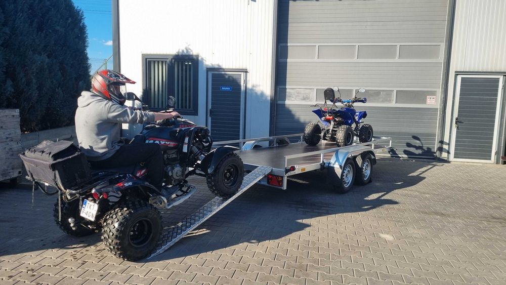 Przyczepka samochodowa na 2 Quady 400x156 750 kg Producent - TRANSPORT