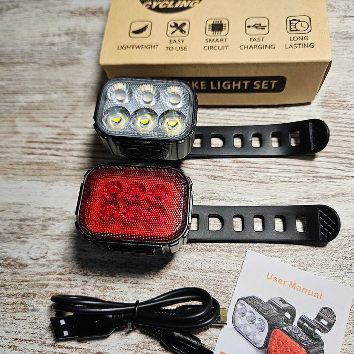 Lâmpadas LEDs dianteira e traseira impermeável para bicicleta.