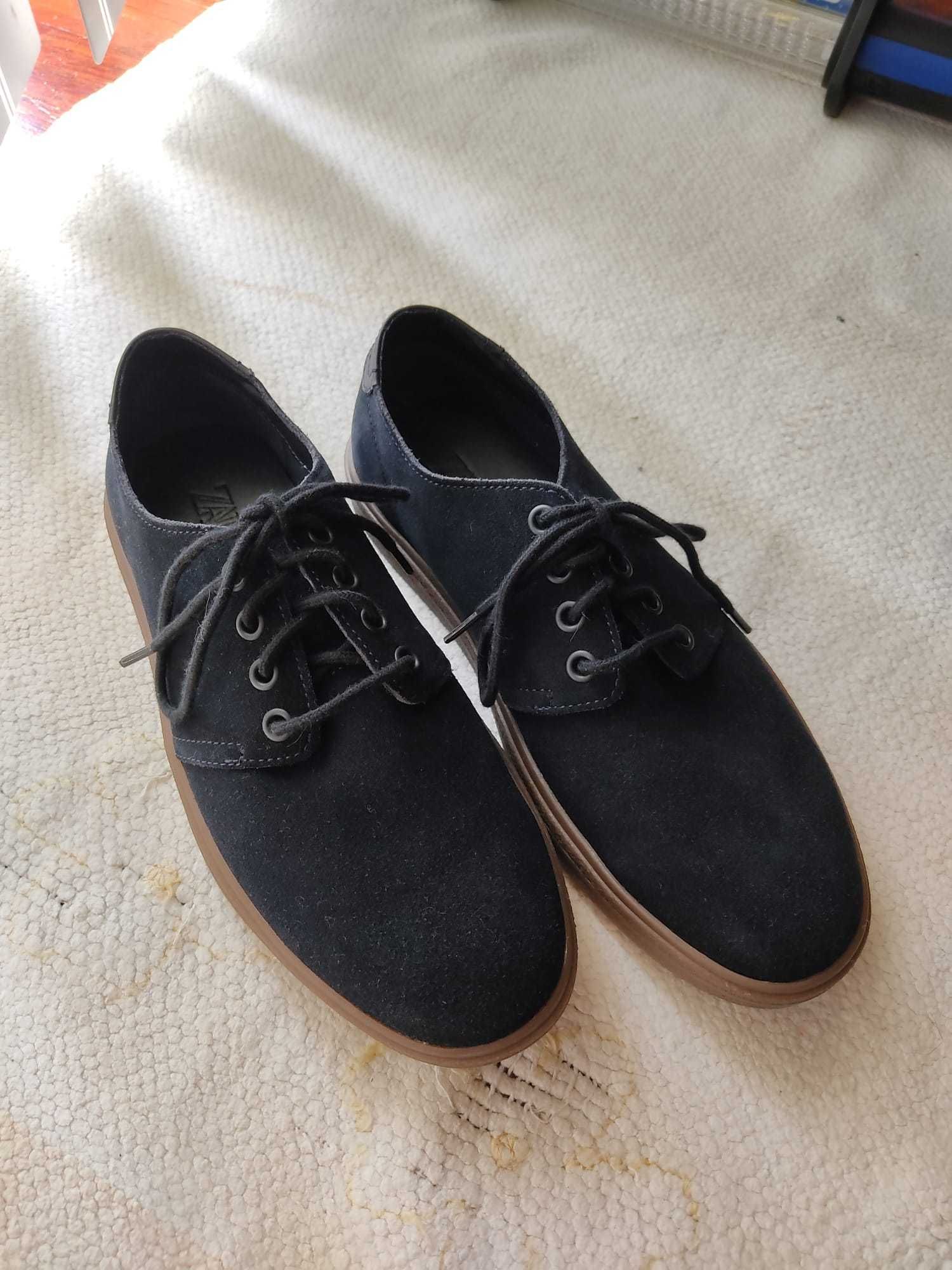 Sapatos homem camurça preta ZARA Nº39 (novos)