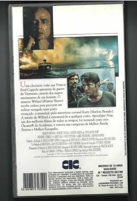 Filme VHS Apocalypse Now Francis Ford Coppola