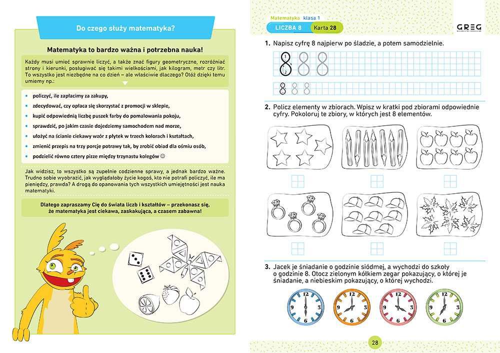 Matematyka klasa 1 Karty pracy W SZKOLE I W DOMU GREG