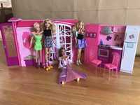 Domek Barbie + 4 lalki Barbie