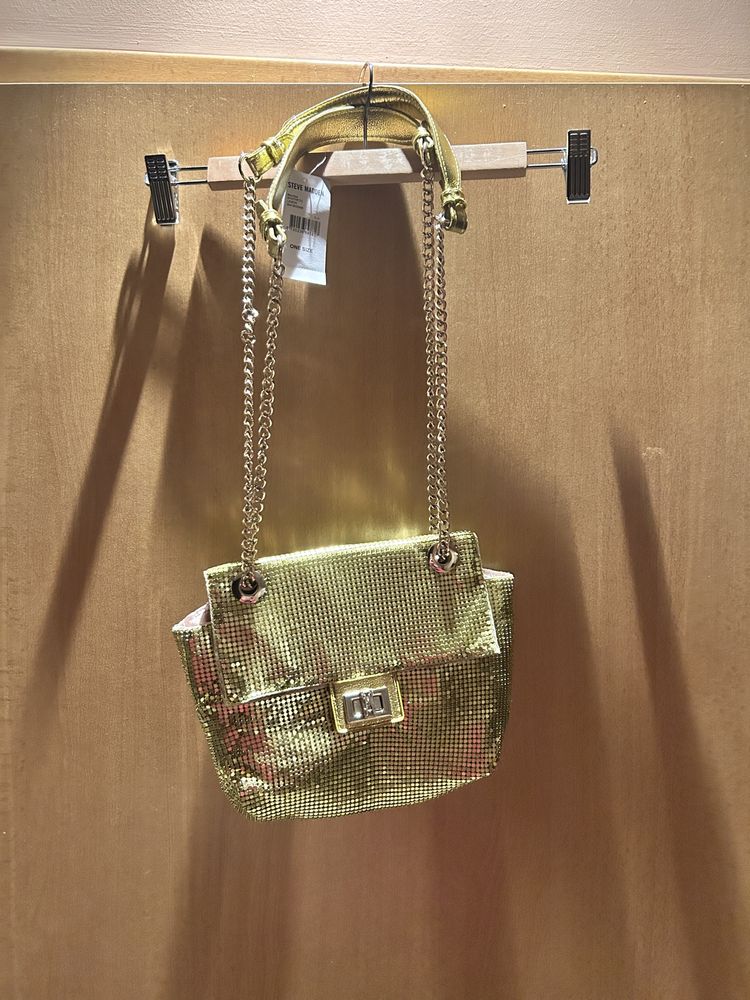 Steve Madden beuropa złota torebka na ramię na łańcuszku NOWA