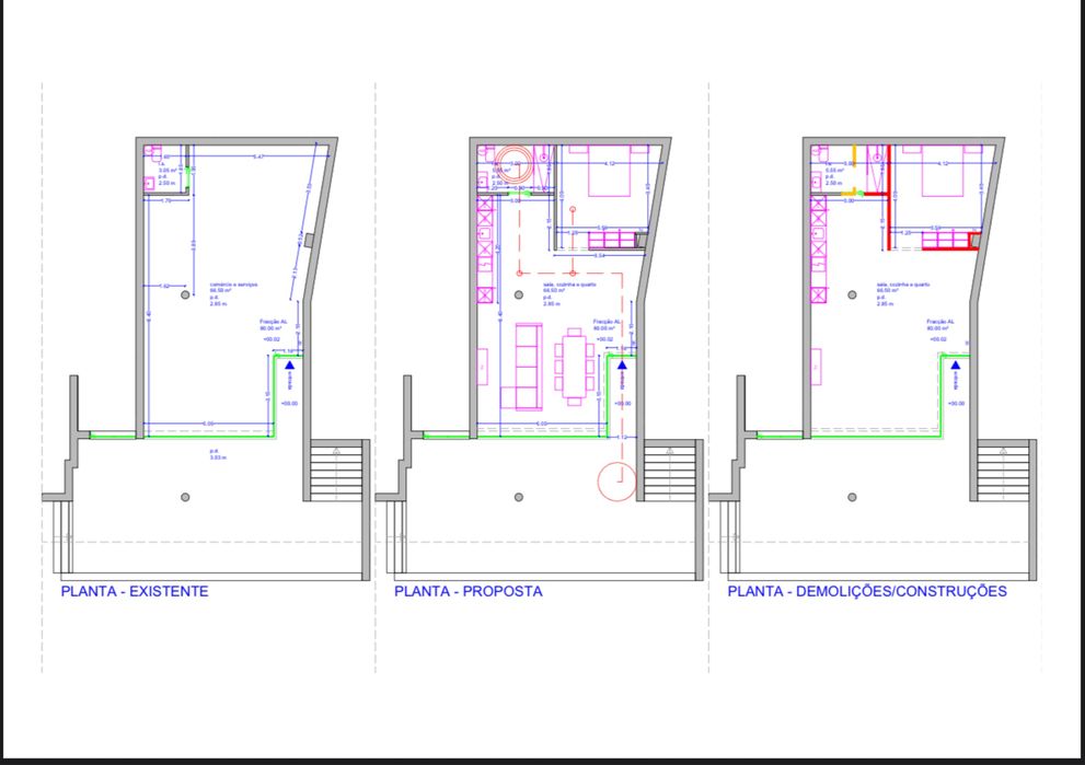 Loja convertida em apartamento80m2, 3 vagas +3 arrumos,