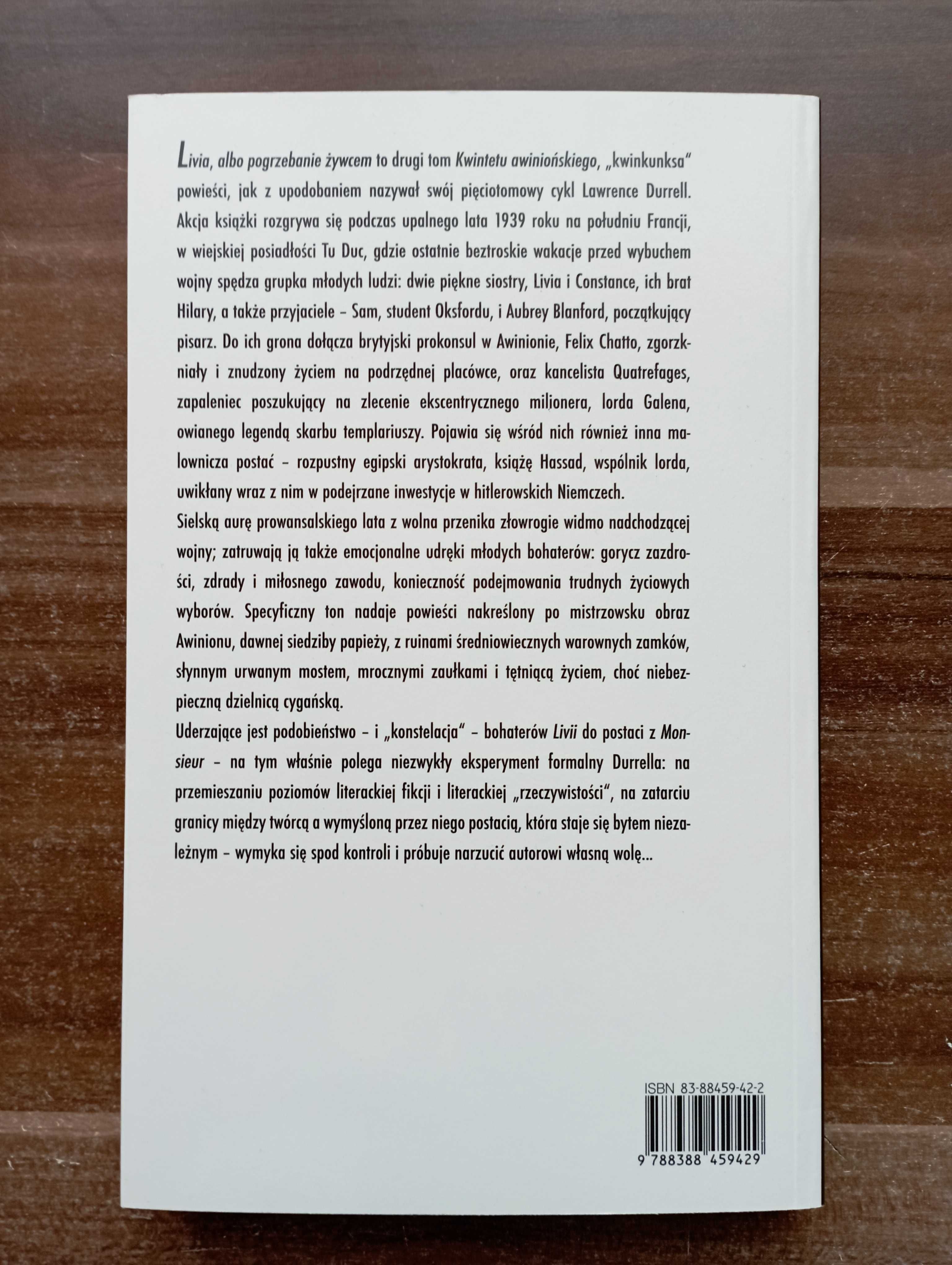 Livia albo pogrzebanie żywcem Lawrence Durrell
