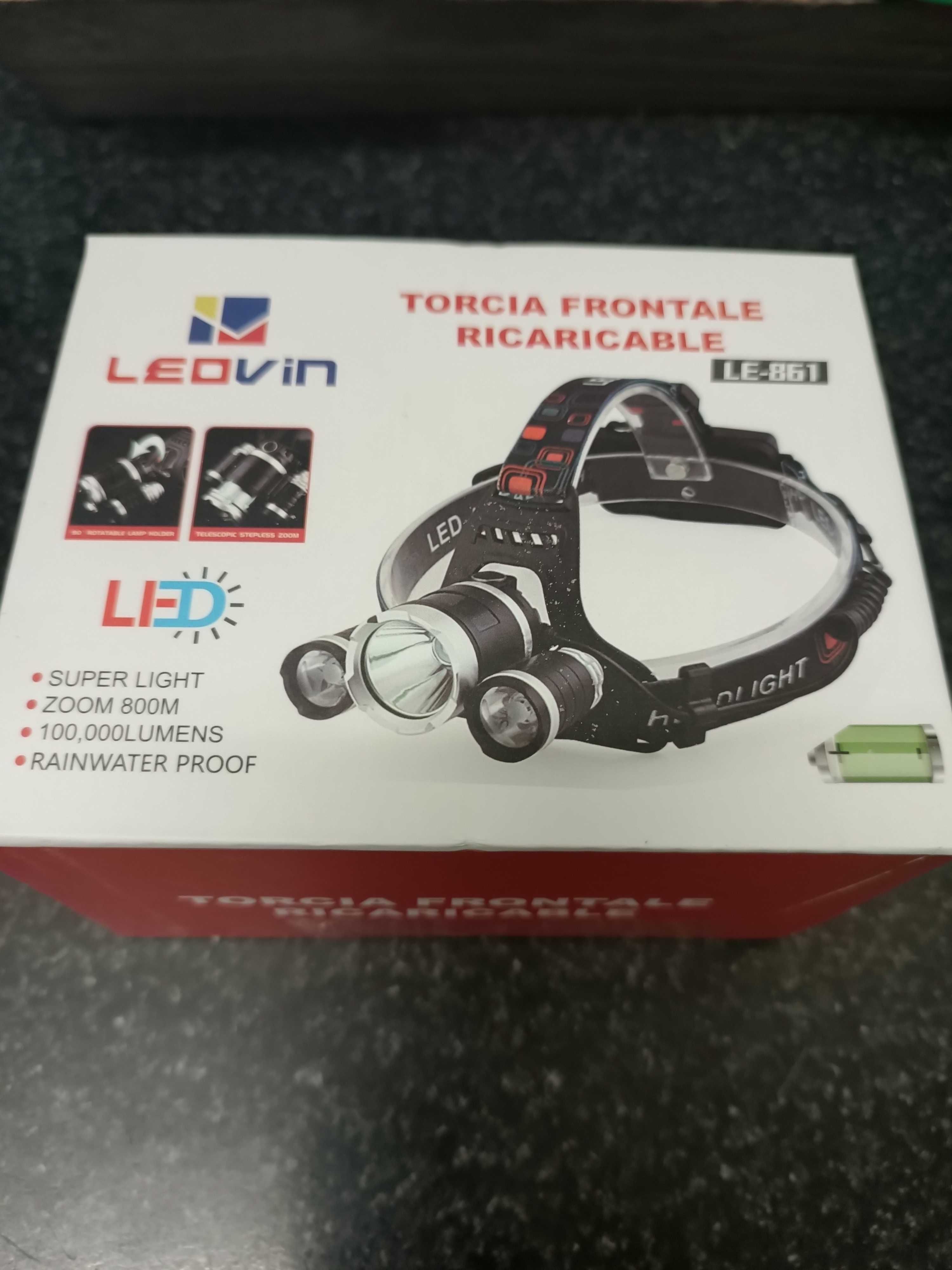 Farol Leovin LE-861 lanterna LED recarregável