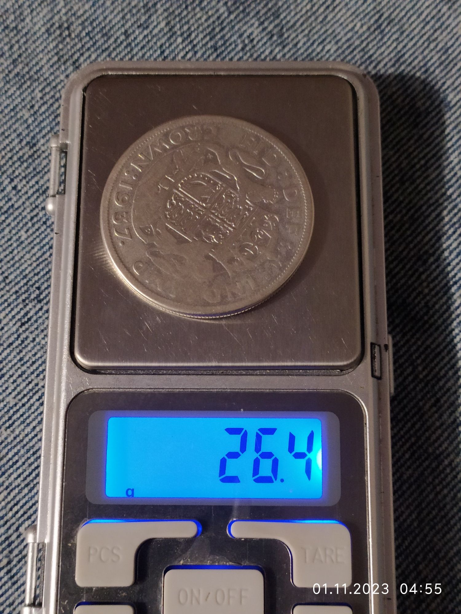 Срібна монета  1 Крона,1937. Георг VІ Англійської імперії/ весь 26,4 г