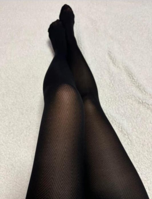 Oryginalne rajstopy w jodełkę 3/4