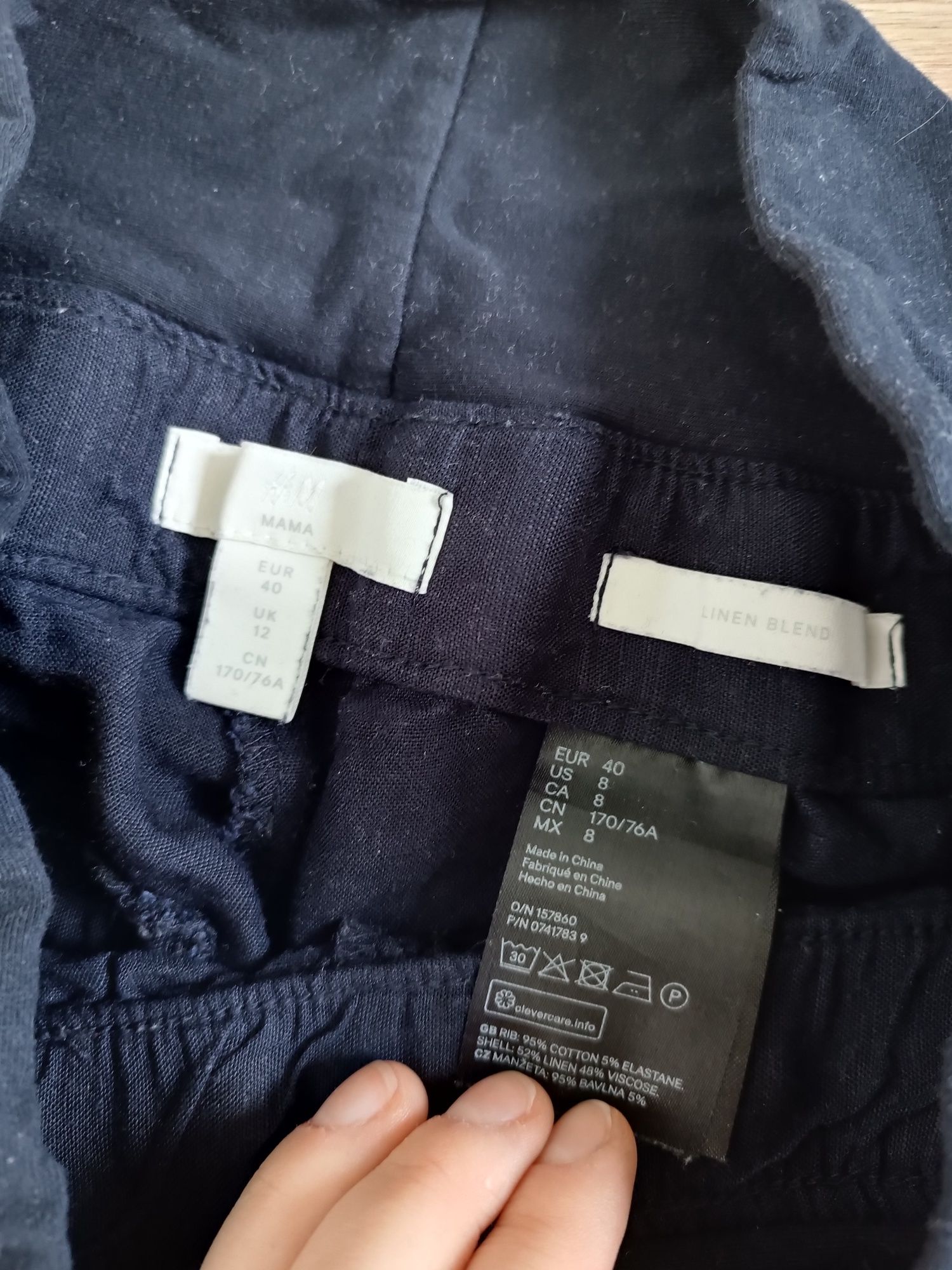 Spodnie ciążowe H&M lniane rozmiar 40
