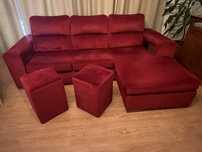 Sofá com chaise-longue.