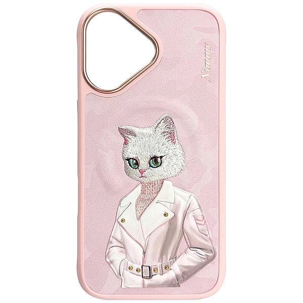 Etui Nimmy Magnetic fashion cute pet MagSafe na iPhone 16 - różowe