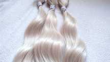 Wlosy Naturalne rosyjskie  50 cm 100g na tasmie platynowy blond