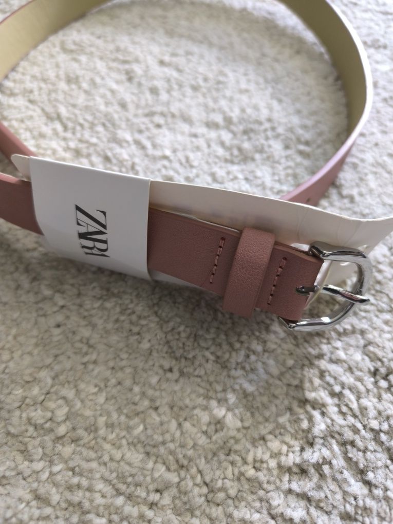 Zara pasek damski pudrowy róż r.L 40