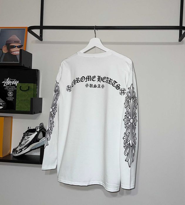 Лонгслів Chrome Hearts (білого кольору)