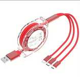 Nowy kabel do ładowania 3w1 zwijany typ C