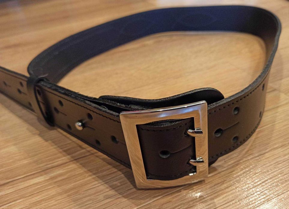 Pas wojskowy skórzany / oficerski czarny NOWY od 103 do 140 cm