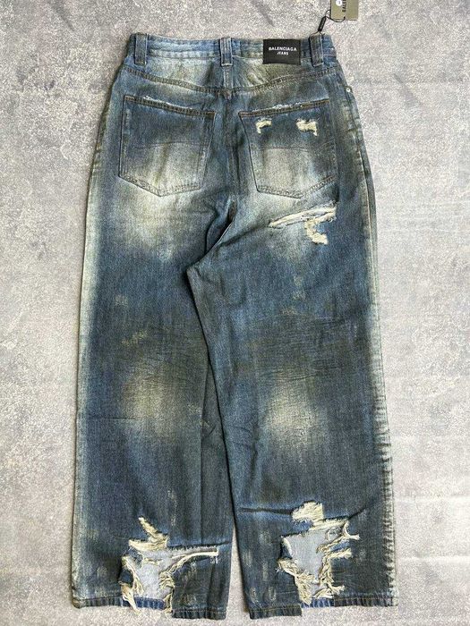 Джинси Balenciaga Cargo faded baggy opium archive синие джинсы сині