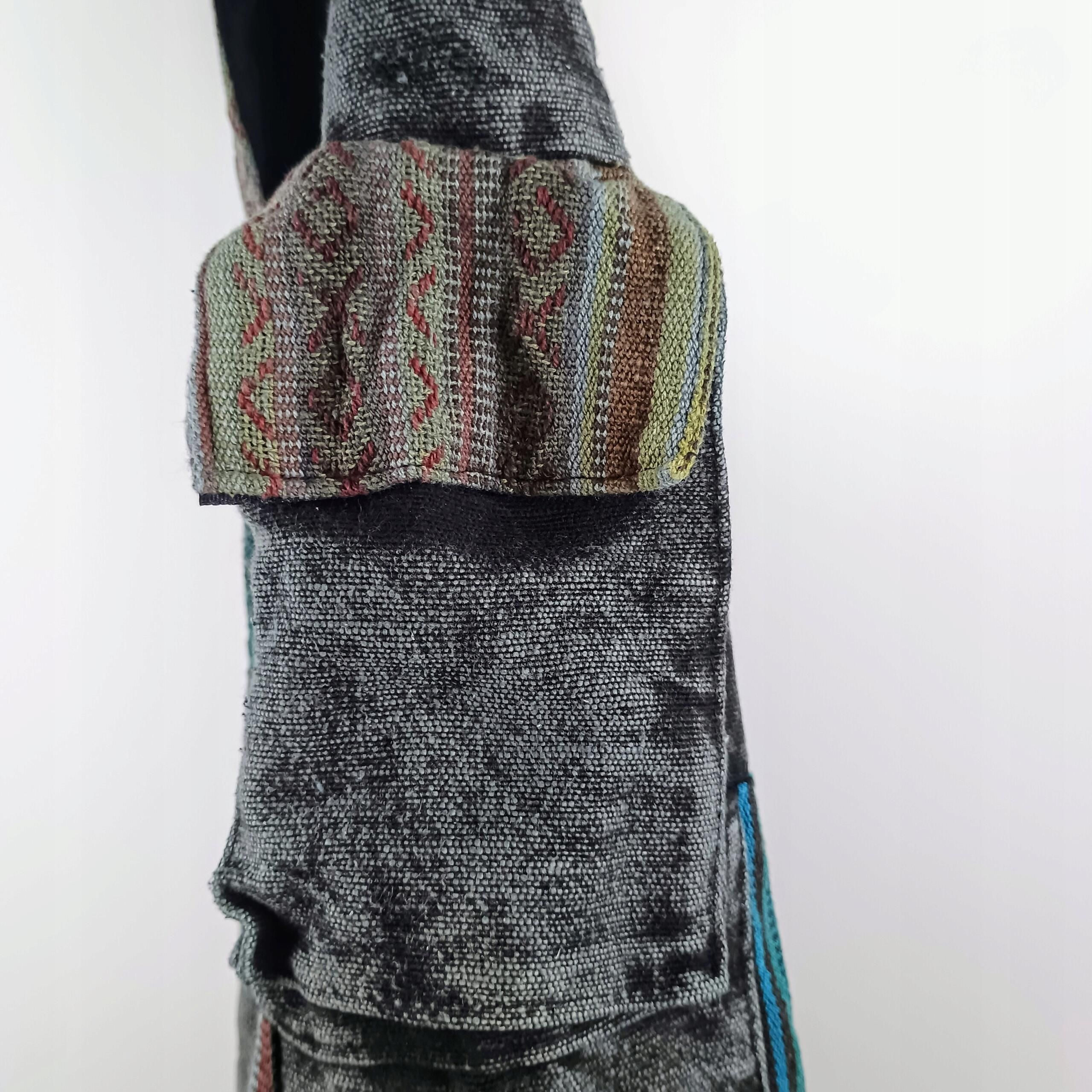 Patchworkowa torba z Nepalu - szara, rękodzieło etno hippie