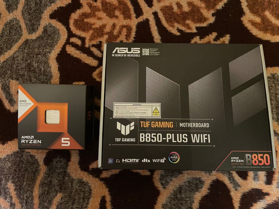 Крутий комплект AMD Ryzen 5 7600x3d + Asus TUF Gaming B850 plus WiFi