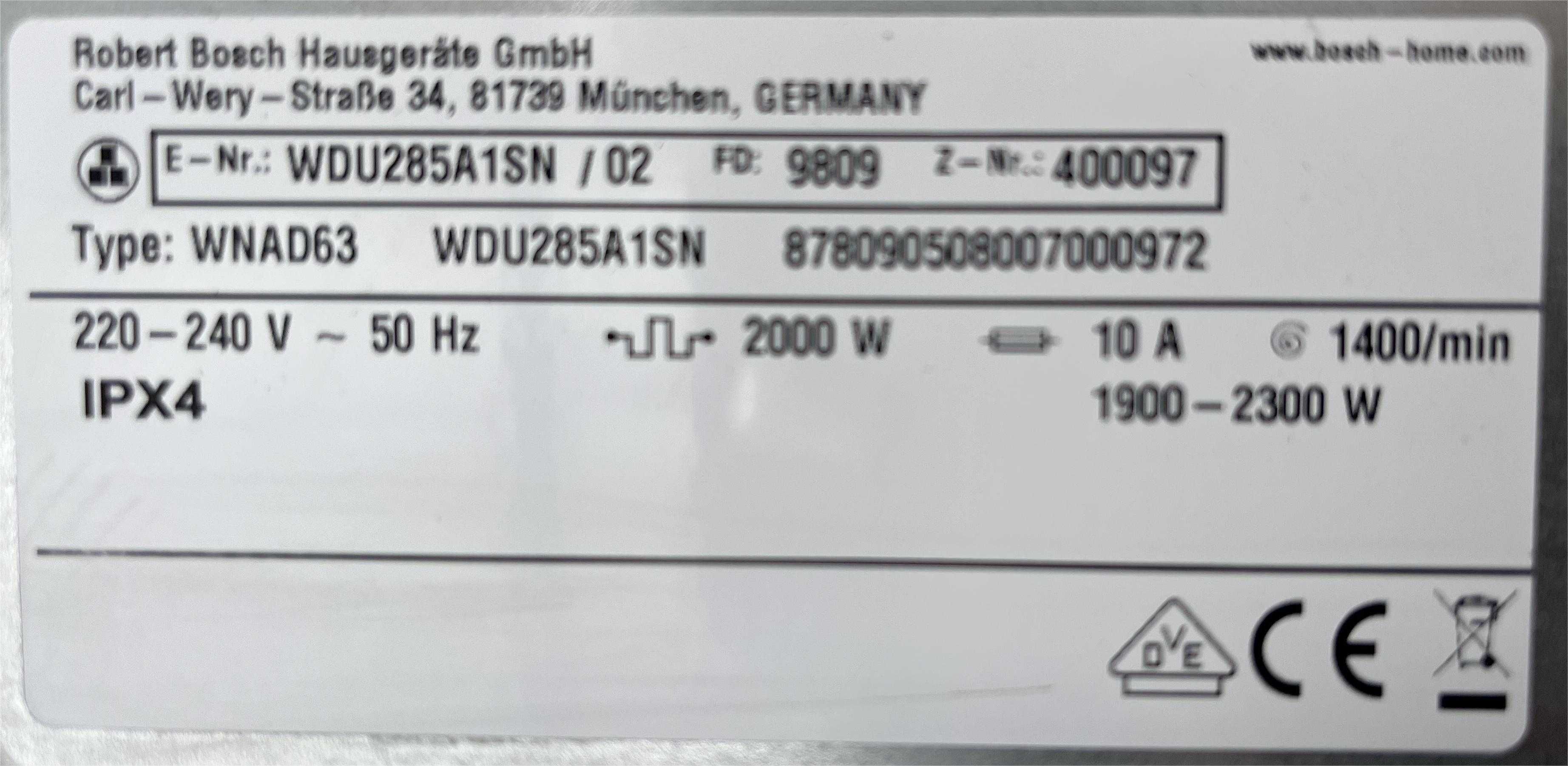 2019рік Пральна стиральная машина з сушкою 2в1 Bosch Serie6 WDU285А1SN