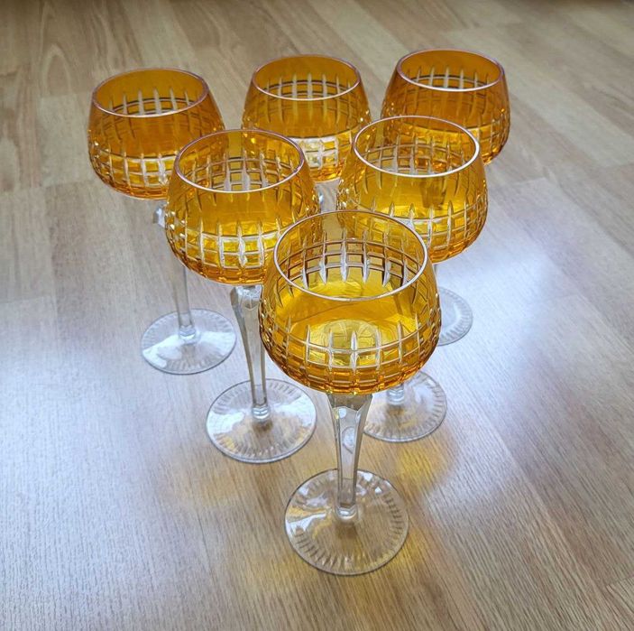 Хрустальные цветные фужеры ГДР